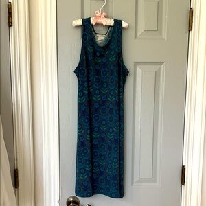 Floral Blue Sleeveless Swing Dress